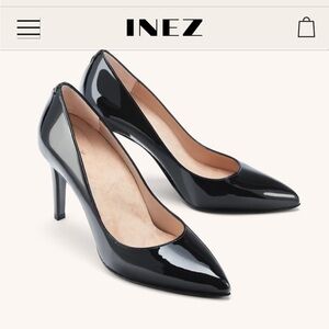 Inez Black Patent Leather Heels